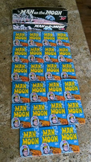 1969 Topps Man On The Moon Wax Box 24 Count.  22 Packs.  Vintage.  Space