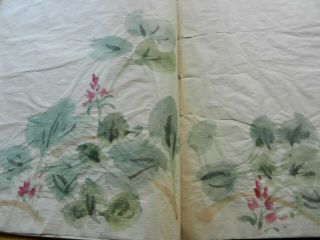 Orig Japanese Hand - Painted Manuscript Book Album of FLOWER Kimono Designs 19thc 2