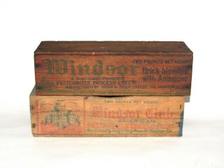 1930 ' s WINDSOR & WINDSOR CLUB WOODEN CHEESE BOXES MANITOWOC WISCONSIN 2