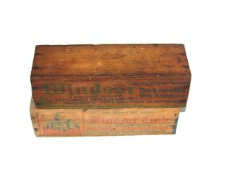 1930 ' s WINDSOR & WINDSOR CLUB WOODEN CHEESE BOXES MANITOWOC WISCONSIN 3