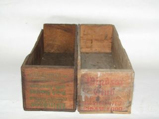 1930 ' s WINDSOR & WINDSOR CLUB WOODEN CHEESE BOXES MANITOWOC WISCONSIN 5