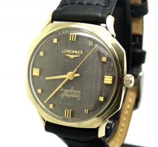 Vintage Mens Longines Grand Prize Automatic Octagon 10k Gold Filled Gf Watch