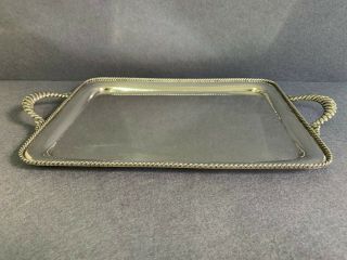 Vintage Marked Spanish Sterling Silver 925 Tray With Two Handles.  474 Gr