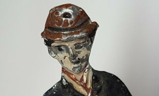 Vtg Old Antique Lead Tin Toy Charlie Chaplin The Tramp Figure Paint 3