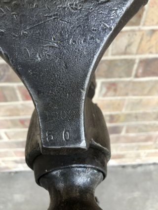 Vintage Blacksmith Vise 4 - 1/2” Jaws 41” Tall Anvil Forge Post Leg Vise Trenton 6