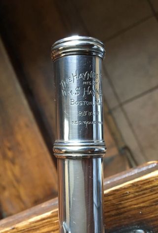Vintage Sterling Silver Haynes Flute Mfd.  Wm.  S.  Haynes Co