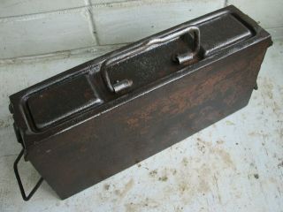 WWII GERMAN MG 34 / 42 IRON STEEL AMMO BOX CAN EMPTY 100 4