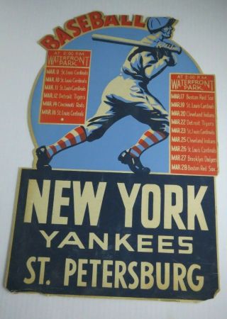 Ebab York Yankees Baseball Display St.  Peterburg Fl.  Easelback Vtg