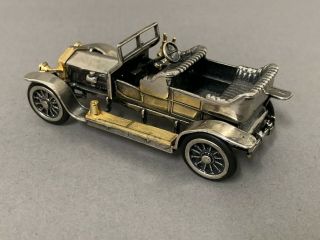 ANTIQUE ENGLISH MINIATURE STERLING SILVER 925 ARTICULATED CAR MODEL ROLLS ROYCE. 6