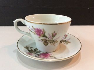 Vintage Porcelain China Floral Musical Tea Cup And Saucer (japan)