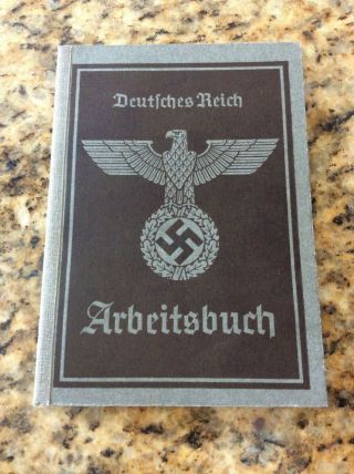 Arbeitsbuch Ostmark German War 2 World Historic Document Wien Nazi