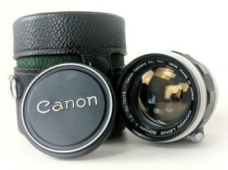 Vintage Canon 50mm 1:1.  4 Ltm Screw Mount Camera Lens,  Case No.  72079 Japan