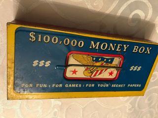 Vintage Ohio Art Tin Litho Patriotic $100,  000 Money Box 2