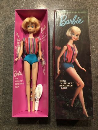 1964 Vintage Barbie Bend Leg American Girl With Correct Box Complete