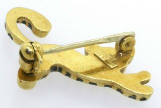 Vintage 18K gold Italy adorable enamel tiger pin/brooch 4