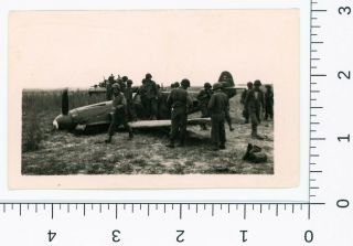 Authentic c.  1944 Crashed Me 109 Messerschmitt Fighter US Soldiers Bf 109 Photo 3