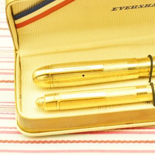 Vintage Wahl Eversharp Skyline 14k Gold Filled Deluxe Fountain Pen Pencil Boxset