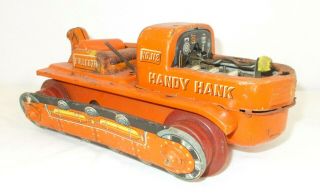 Vtg Handy Hank Toy Tin Litho Bulldozer No 112 Battery Operated Made In Japan