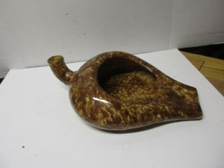 Vintage Ceramic Bed Pan Chamber Pot Urinal 17 " X11 " Brown/tan