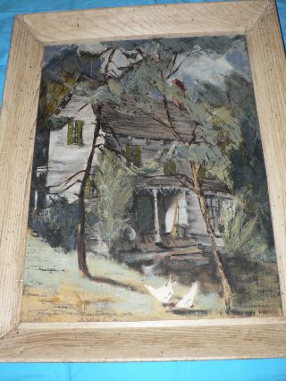 Antique Vintage Oil Painting Of House By Thomas Hamilton Breeze Art Org