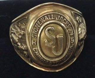 1952 Stonewall Jackson Class Ring,  West Virginia - 10k Yellow Gold 7.  8g