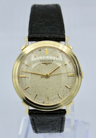 Vintage 1950s 14k Gold Longines Watch Men 