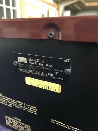 Vintage Sansui BA - 3000 Power Amplifier - 8