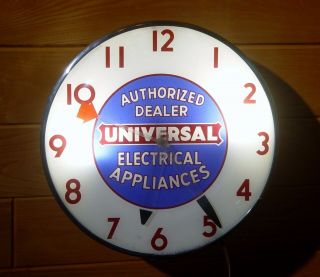 Universal Electrical Appliances Telechron Antique Advertising Bubble Glass Clock