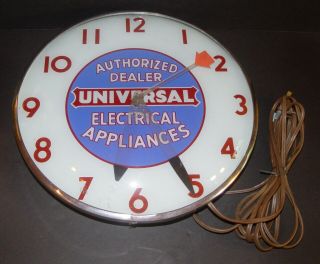 Universal Electrical Appliances Telechron Antique Advertising Bubble Glass Clock 2