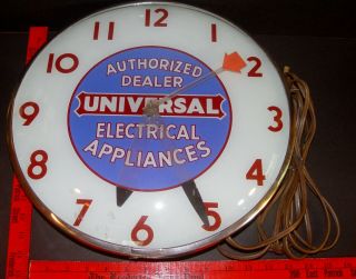Universal Electrical Appliances Telechron Antique Advertising Bubble Glass Clock 3