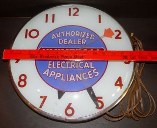 Universal Electrical Appliances Telechron Antique Advertising Bubble Glass Clock 4