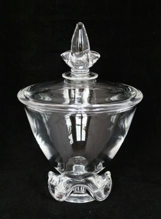 Rare Vintage Steuben Glass Covered Centerpiece Dish 8085 Donald Pollard 1956