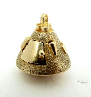 Rare Vintage 9ct Gold Apollo Space Capsule Door Opens 1970 Charm Pendant