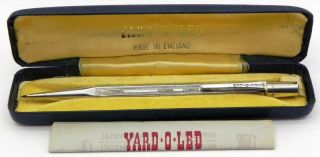 Vintage Solid Silver Yard O Led Propelling Pencil,  London 1964,  Boxed.