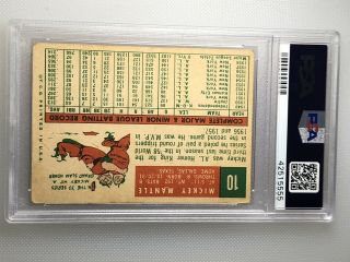 1959 Topps Mickey Mantle 10 PSA 2 Good Vintage Baseball Card HOF 4