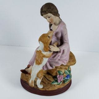 Vintage Girl With Dog Figurine