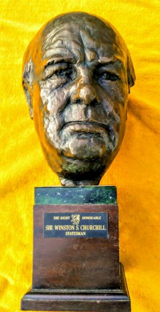 Very Rare Lawrence Ludtke Bronze Bust Of Sir Winston S.  Churchill 6 Of 150