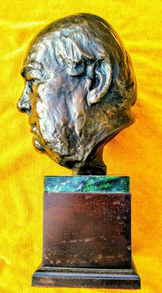 Very Rare Lawrence Ludtke Bronze Bust of Sir Winston S.  Churchill 6 of 150 3