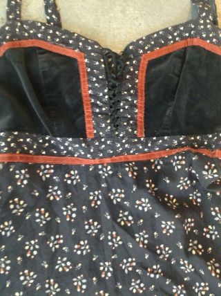 Rare Vintage Hippie Gunne Sax Dress Black Gypsy Corset Prairie Dress Lolita - 11