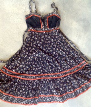 Rare Vintage hippie Gunne sax dress black Gypsy Corset prairie dress Lolita - 11 5