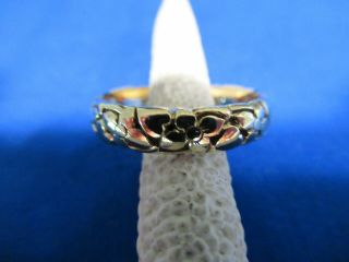 Jabel Vintage 14k Yellow Gold Floral And Heart Pattern Ring