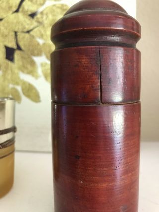 VINTAGE RED TREEN WARE JAR WITH LID FOUND IN BRIMFIELD MA 2