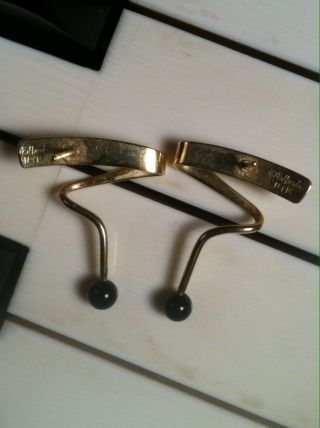 RARE Vintage ED LEVIN Solid 14K Gold & Onyx Handmade Earrings Designer Signed 3