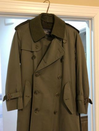 Burberry Vintage Trench Olive Green With Wool Liner,  Rare Expressly For Barney’s
