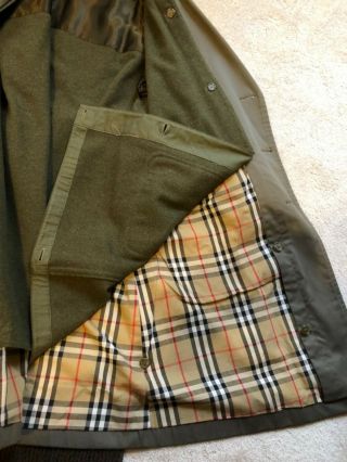 Burberry Vintage Trench Olive Green with Wool Liner,  Rare Expressly For Barney’s 3