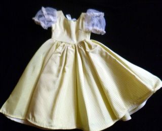 Rare 1950s Tagged Cissy Madame Alexander Yellow Ginham Dress