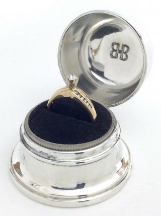 Antique Vintage Birks Sterling 925 Silver Wedding Engagement Ring Box Case I477