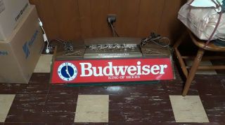 Vintage Budweiser Pool Table Light With Clock