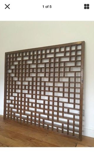 Chinese Wooden Antique Fretwork Screens.  3 Available