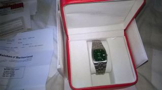 Vintage 1970’s Omega Constellation Chronomètre Swiss Mens Watch Green Face